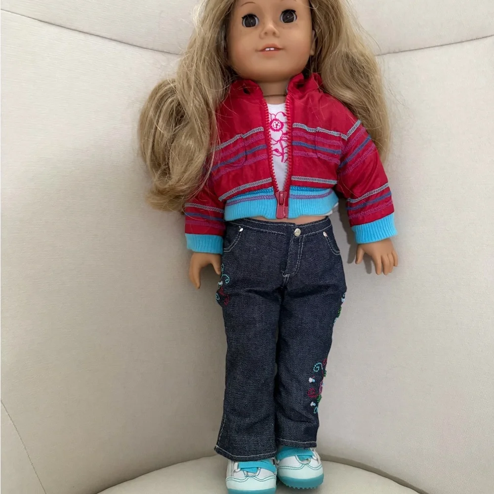 American Girl Doll with Red Jacket and Blue Jeans Truly me retired #24 - Picture 4 of 16